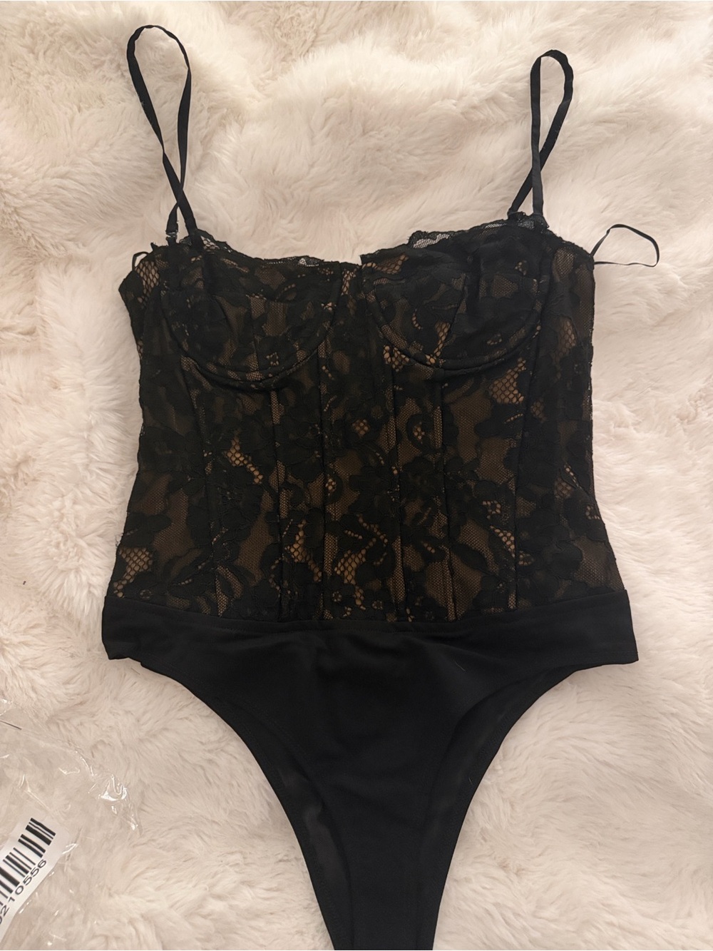 Vici Black Lace Bustier Bodysuit with Thin Straps - Picture 4 of 4